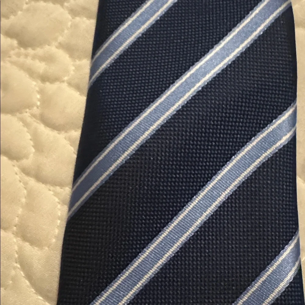 Boys' Striped Clip-On Neckties and Bow Tie Set - Navy & Silver